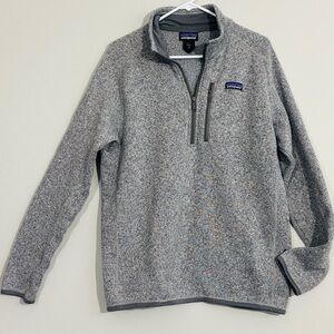 Patagonia Better Sweater heather gray fleece quarter zip L